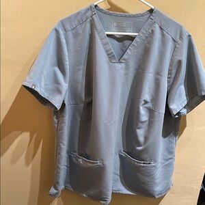 Figs casma 3-pocket scrub top dusty blue 3xl